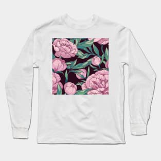 Flowers peonies floral pattern Long Sleeve T-Shirt